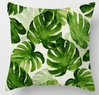 Tropische planten kussen zaak polyester decoratieve kussenslopen groene bladeren gooien kussen cover Square 45CM x45CM (5) - thumbnail