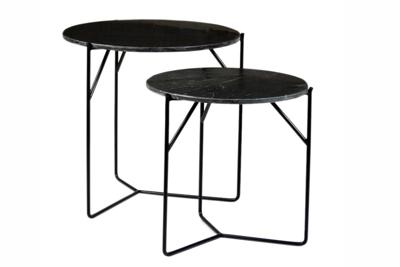 Mason Marble Black/Black Set of 2-13373