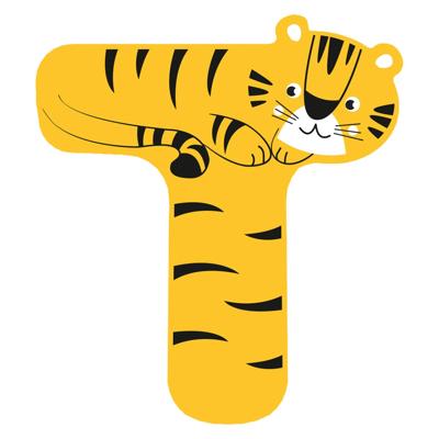 Small Foot - houten dieren kinderletter - t