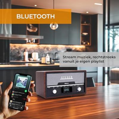 Denver MDA-525DW DARK WOOD Radio DAB+, VHF (FM) Hout-bruin (zijdemat)