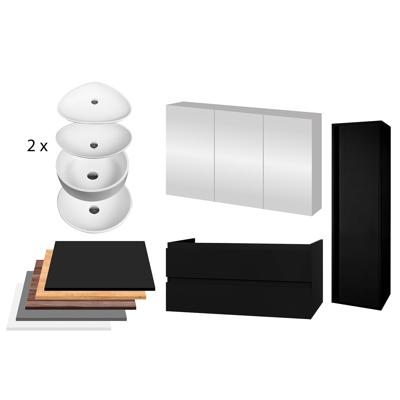 Clou Vale Fontein Met Kraangat Rechts Met Geïntegreerde Afvoer Mat Italiaans Zand Keramiek 38 cm Clou