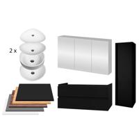 Clou Vale Fontein Met Kraangat Rechts Met Geïntegreerde Afvoer Mat Italiaans Zand Keramiek 38 cm Clou - thumbnail