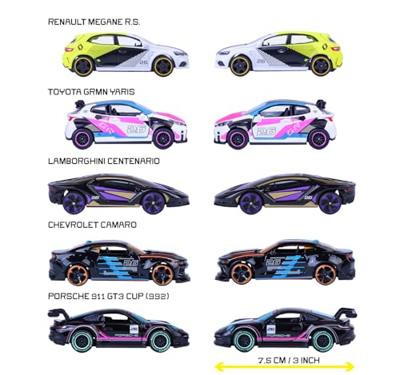 MAJORETTE - SL Neon Racer Cadeaupakket met 5 voertuigen - Geschikt voor kinderen vanaf 3 jaar