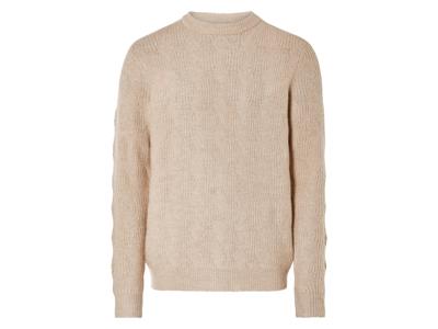 LIVERGY Gebreide heren trui (Beige, XXL)