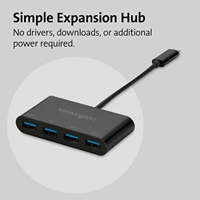Kensington K33616WW USB-C (USB 3.2 Gen 2) multiport hub 4 poorten Zwart