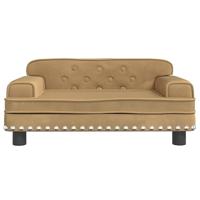 Kinderbank 70x45x30 cm fluweel bruin - thumbnail