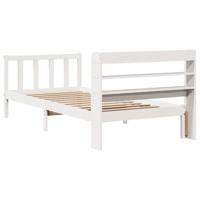 Bedframe zonder matras massief grenenhout wit 140x200 cm - thumbnail