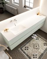 Mondiaz Vica 200cm badmeubel greey 4 lades wastafel Cloud links zonder kraangat - thumbnail