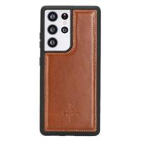 NorthLife - Samsung Galaxy S21 Ultra - Backcover hoesje Echt leer - Cognac - thumbnail
