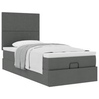 Ottoman bed met matras 80x200cm stof donkergrijs - thumbnail