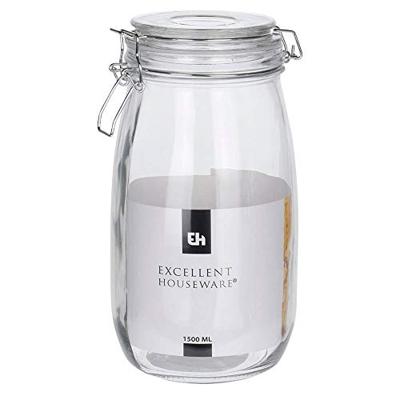 Excellent Houseware Voorraadpot Met Deksel 1500ml Met Klem