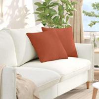 Sofa Kussens 2 pcs Rood-oranje 45 x 45 cm Katoen Stof - thumbnail