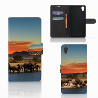 Sony Xperia XA1 Plus Telefoonhoesje met Pasjes Olifanten - thumbnail