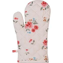 Clayre & Eef Cremekleurige Ovenhandschoen 18*30 cm LRC44