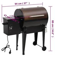 VidaXL Pelletbarbecue 94 cm ijzer zwart - thumbnail