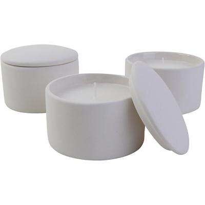 Keramische kandelaar incl kaars , afm 9x9x6,7 cm, 12 stuk/ 1 doos
