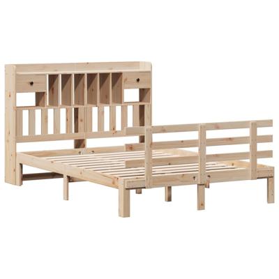Bed met boekenkast zonder matras massief grenenhout 140x200 cm - thumbnail