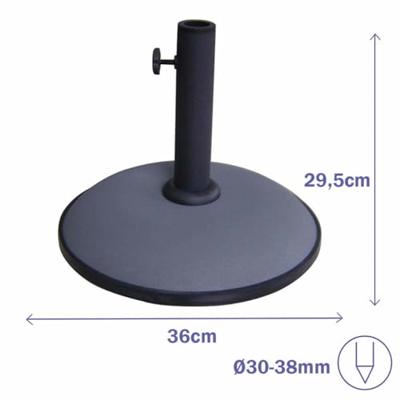Marbueno Basis Parasol Rond Cement 36x29,5 cm 11KG Grijs Tuin, Zwembad, Terras 10442
