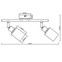 Brilliant Zwarte plafondlampLoralie 2-lichts - 99848/93 - thumbnail