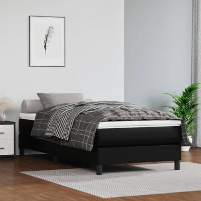 Pocketveringmatras medium 120x190x20 cm kunstleer zwart
