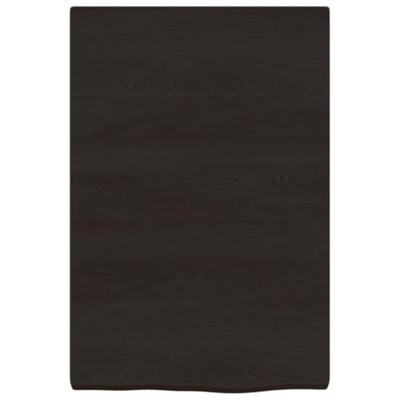 Wandschap 40x60x(2-4)cm behandeld massief eikenhout donkerbruin