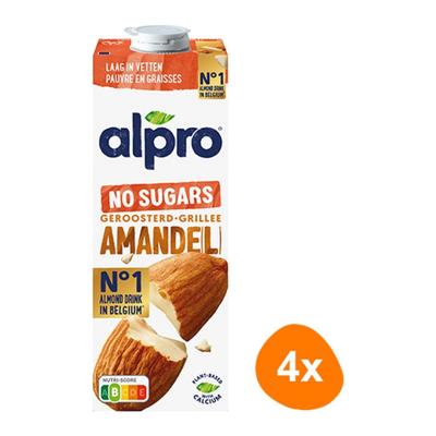 Alpro - Amandeldrink No sugars Geroosterd - 4x 1ltr