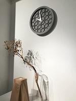NeXtime ne-3212br wandklok dia. 39.5 cm, polyresin/hout, grijs - thumbnail