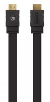 Manhattan HDMI Aansluitkabel HDMI-A-stekker, HDMI-A-stekker 3.00 m Zwart 355629 4K UHD, Afgeschermd (dubbel), Plat, Platte uitvoering HDMI-kabel - thumbnail