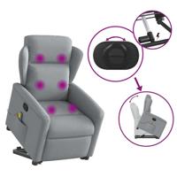 Sta-op-massagestoel verstelbaar stof lichtgrijs - thumbnail