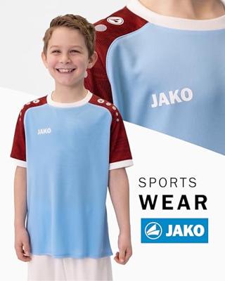 JAKO 4224K Shirt Iconic Km Kids - Zachtblauw/Wijnrood - 152
