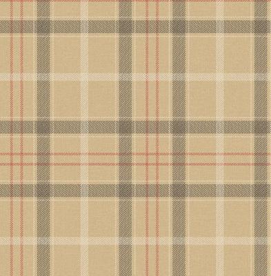 Dutch Wallcoverings Sauvage Ruit - Beige/Rood