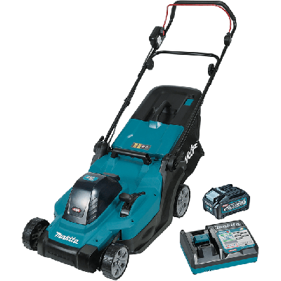 Makita XGT 40 V Max Grasmaaier 43 cm incl. accu en lader Makita XGT 40 V Max Grasmaaier 43 cm incl. accu en lader