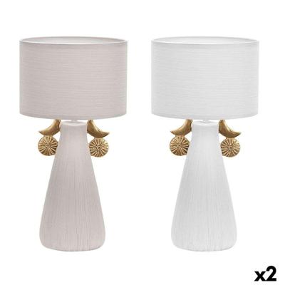 Bureaulamp DKD Home Decor Keramisch Polyester (22 x 22 x 44 cm) (2 Stuks) Bureaulamp DKD Home Decor Keramisch Polyester (22 x 22 x 44 cm) (2 Stuks)