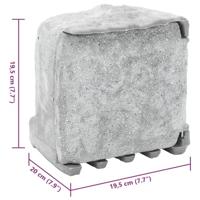 VidaXL Tuinstopcontact met grondpin 4-wegs steen-look grijs - thumbnail