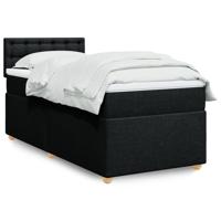 Boxspring met matras stof zwart 90x190 cm - thumbnail