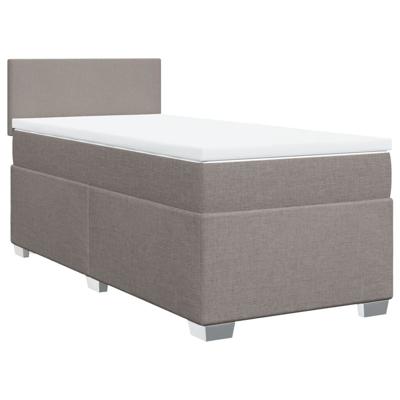 Boxspring met matras stof taupe 90x200 cm