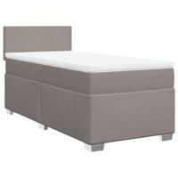 Boxspring met matras stof taupe 90x200 cm - thumbnail