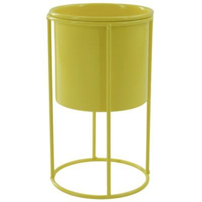 Housevitamin bloempot op standaard metaal geel 19 cm | 12 stuks