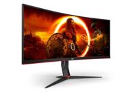 AOC GAMING CU34G2XP/BK 34 Wide Quad HD 180Hz Curved VA Monitor - thumbnail