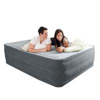 Intex 64418nd comfort plush queen high 2-persoons luchtbed 203x152x56 cm + ingebouwde pomp grijs - thumbnail