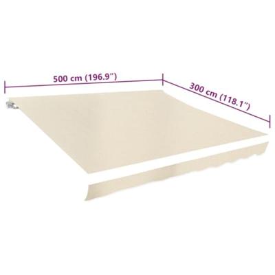 VidaXL Luifeldoek 500x300 cm canvas crème
