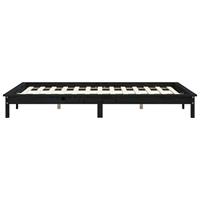 Bedframe massief grenenhout zwart 200x200 cm - thumbnail