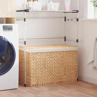 VidaXL Wasmand met 3 vakken 75x42,5x52 cm waterhyacint - thumbnail