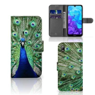 Huawei Y5 (2019) | Telefoonhoesje | Met pasjeshouder | Pauw