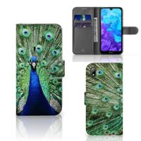 Huawei Y5 (2019) | Telefoonhoesje | Met pasjeshouder | Pauw - thumbnail