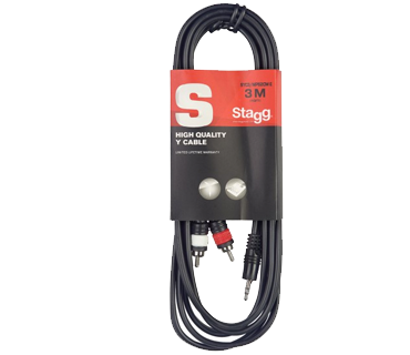 Stagg SYC6/MPSB2CM E Y-kabel 3,5mm Jack M Naar RCA M 6m