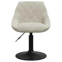 Eetkamerstoelen draaibaar 6 st fluweel crèmekleurig - thumbnail