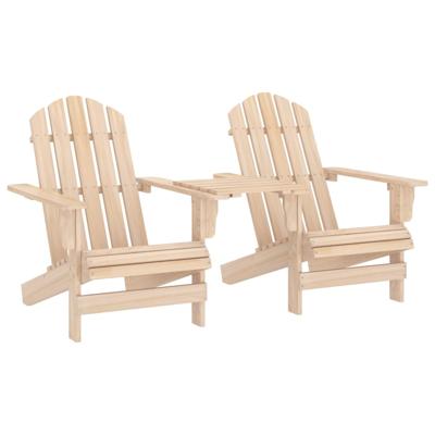 VidaXL Tuinstoelen adirondack met tafeltje massief vurenhout