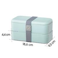 Xavax Bentobox 2 Stapelbare Lunchboxen 500 ml Per Vak Pastelblauw - thumbnail