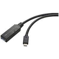 Renkforce RF-5231962 USB-kabel USB 3.2 Gen1 (USB 3.0 / USB 3.1 Gen1) USB-C stekker, USB-A bus 5.00 m Zwart Actief met signaalversterking, Met OTG-functie - thumbnail
